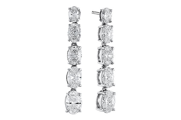 G328-34478: EARRINGS 1.90 TW OVAL DIAMONDS