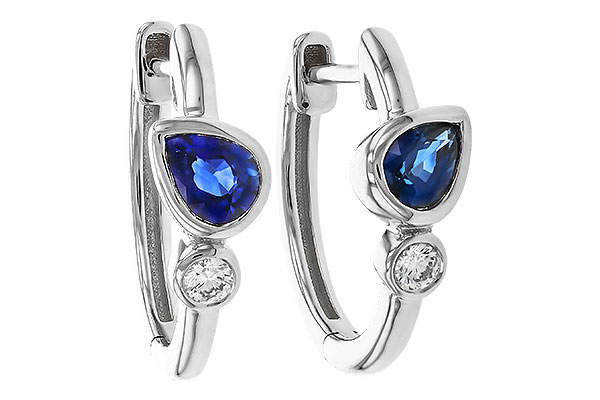B329-23633: EARRINGS .51 SAPPHIRE .57 TGW