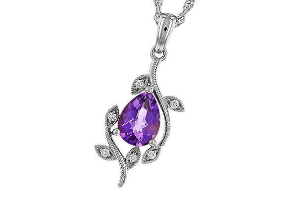 C329-21778: NECKLACE .88 AMETHYST .93 TGW (8x6MM AMY)