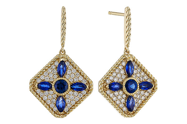 E329-23569: EARRINGS 1.03 TW SAPPHIRE 1.46 TGW