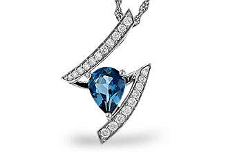 F329-19942: NECK 1.04 LONDON BLUE TOPAZ 1.23 TGW (8x6MM)