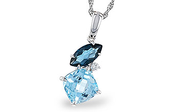 F329-22642: NECKLACE 2.37 TW BLUE TOPAZ 2.40 TGW