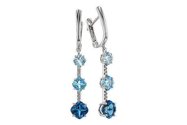 G329-19978: EARRINGS 2.41 TW BLUE TOPAZ 2.45 TGW