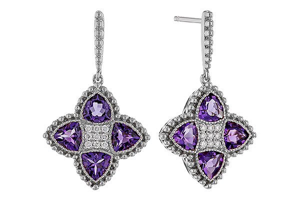 G329-23551: EARRINGS 1.41 AMETHYST 1.50 TGW