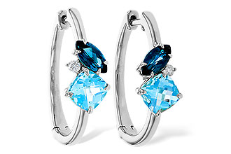 H329-22642: EARRINGS 1.82 TW BLUE TOPAZ 1.86 TGW